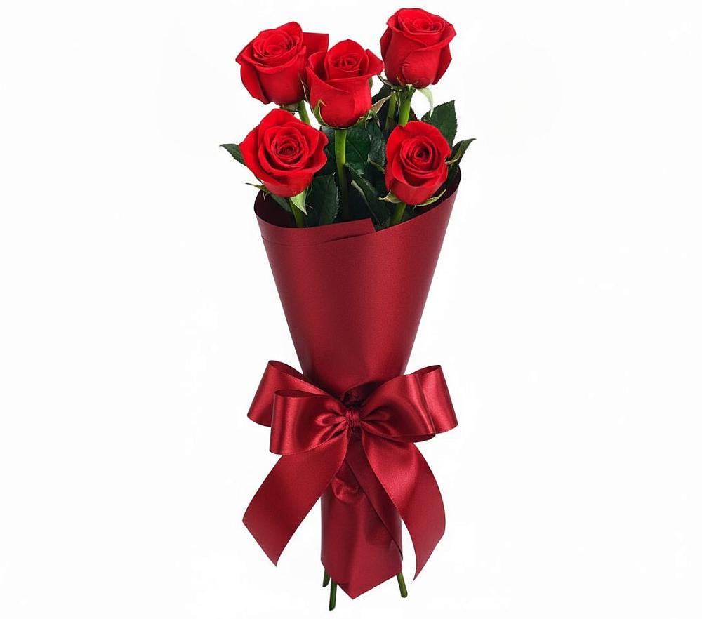 Букет 5 Красных роз Эдлесс Лав в Яреге