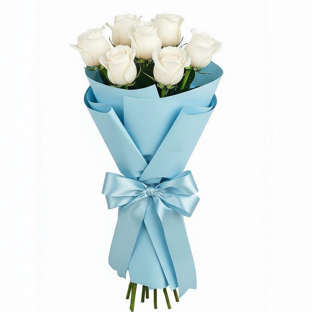 Букет 7 белых роз Проуд в Яреге