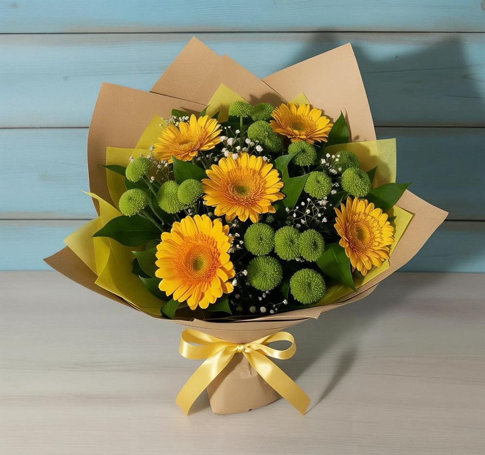Букет цветов из: Герберы и Хризантемы в Яреге