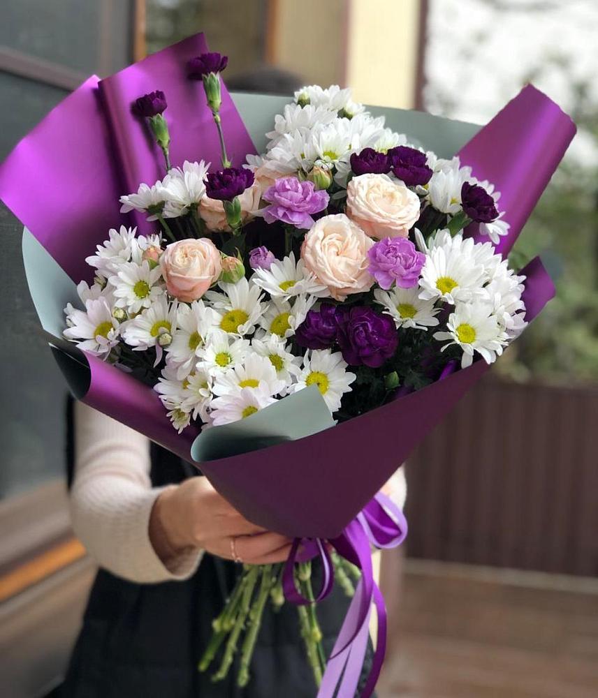 Букет цветов из: Хризантемы, Гвоздики и Розы в Яреге