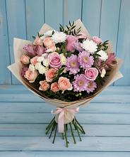 Букет цветов из:  Хризантемы, Розы и Альстромерии в Яреге