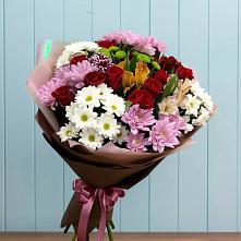 Букет цветов из:  Розы, Хризантемы и Альстромерии #REPLACE_PRED# Яреге