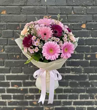 Букет цветов из:  Герберы и Хризантемы в Яреге
