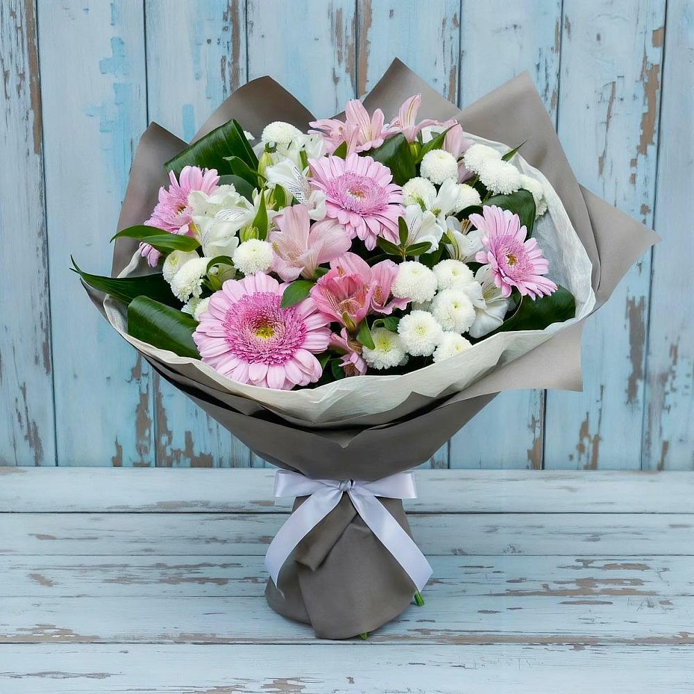 Букет цветов из: Герберы, Альстромерии и Хризантемы в Яреге