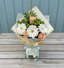 Букет цветов из:  Герберы, Розы и Хризантемы в Яреге